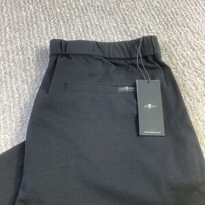 7 For All Mankind Hybrid Pant Black‎ Double Knit Mens Size 33 Regular Slim NWT